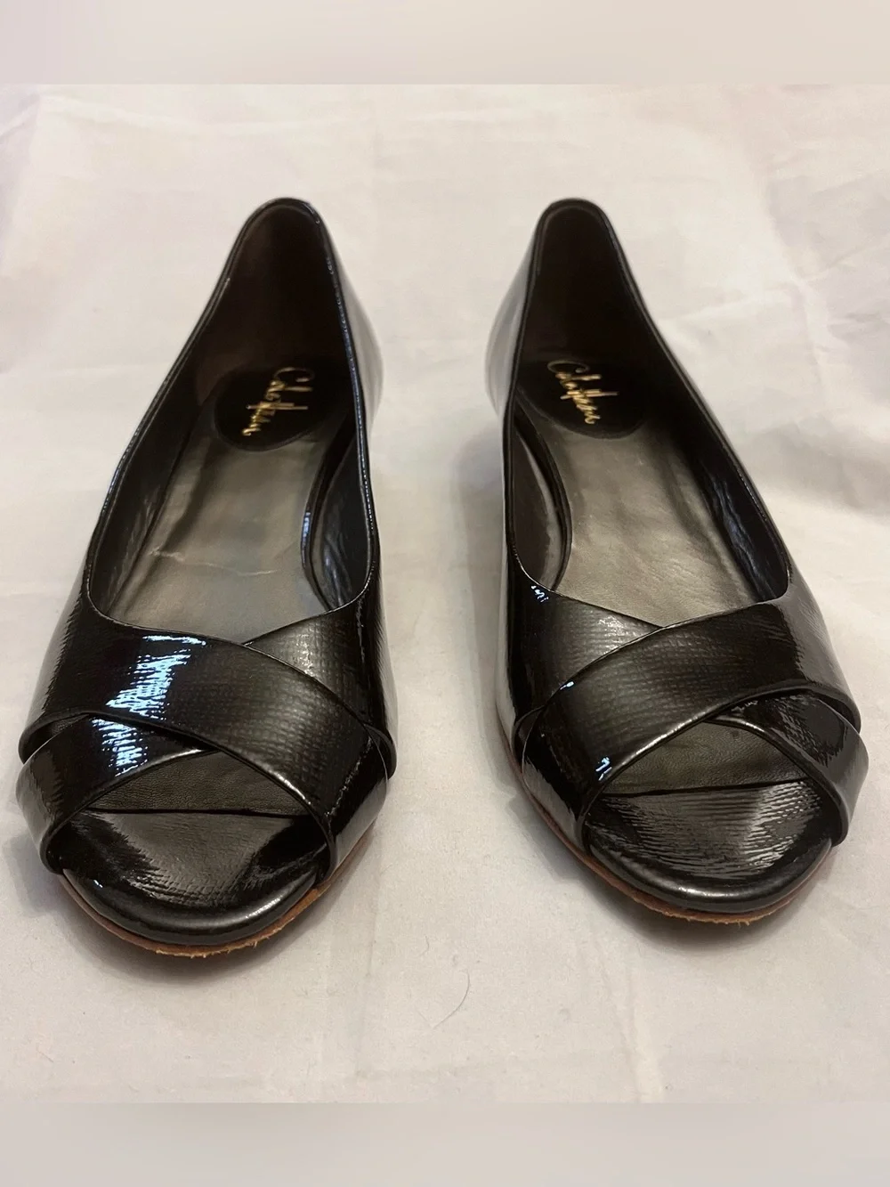 Cole Haan Patent Leather Peep Toe Shoe